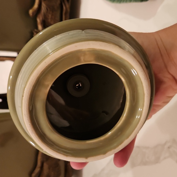 Belaverra Canister Set x 2 Avocado Green Pinecone Italian French Country - Picture 5 of 12